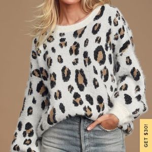 Oversized leopard print sweater from Lulus